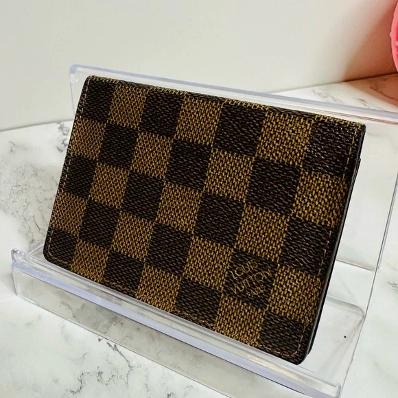 EUC Vintage Louis Vuitton Porte 2 Cartes Daimer Ebene Canvas Vertical Cardholder - Picture 3 of 12